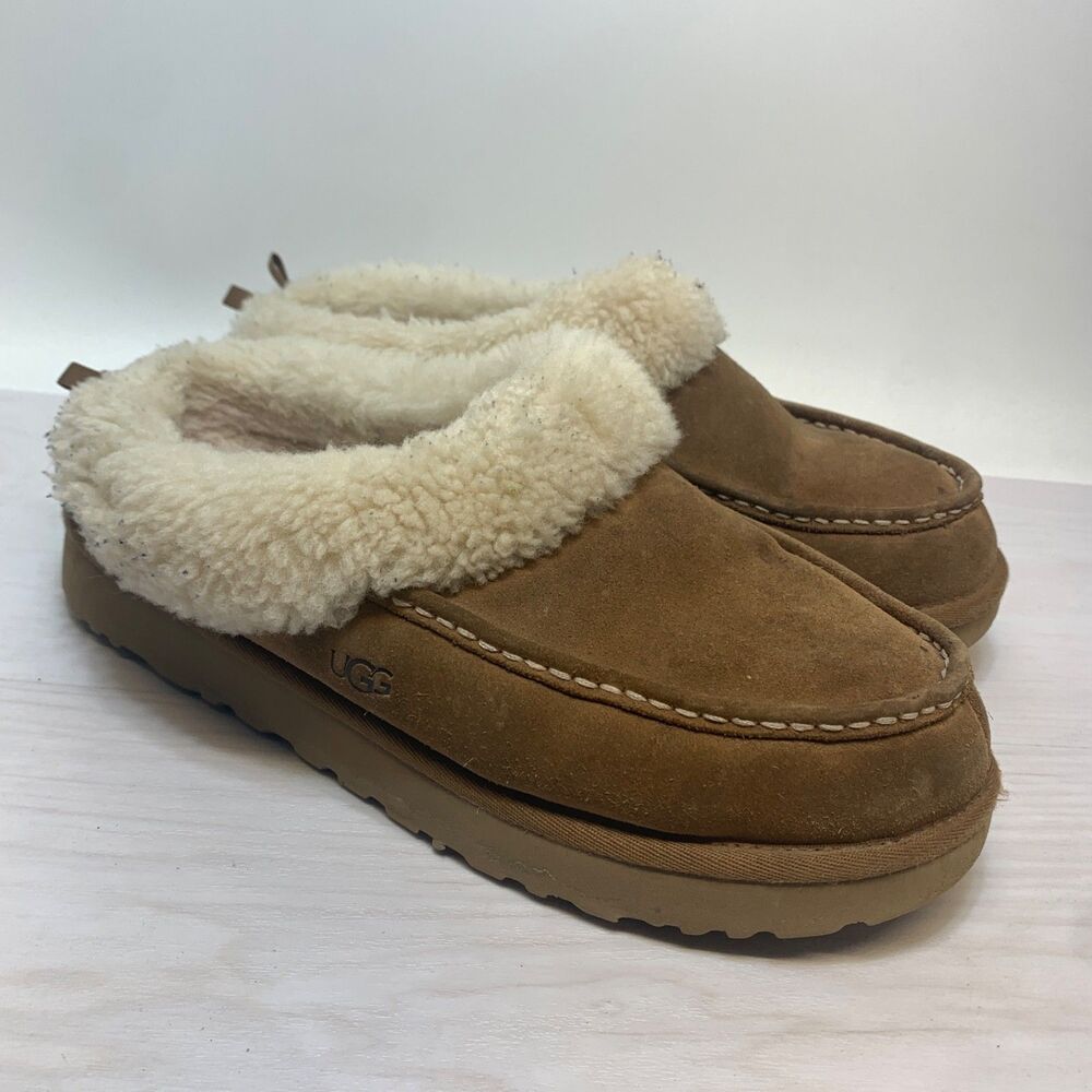 Womens Ugg Tasman‎ Alpine Slippers Fur Trim Size 12 EU 43